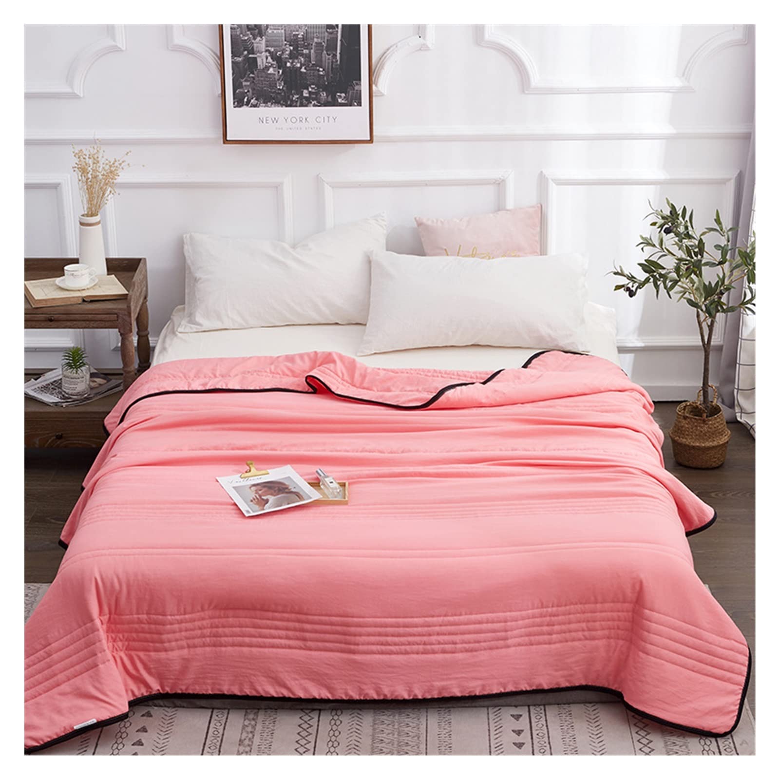 EBzvblxm Cooling Blanket for Summer, Summer Air Condition Cooling Blanket For Bed Hot Sleepers Multicolor Multiple Sizes(Light Red,100x150)