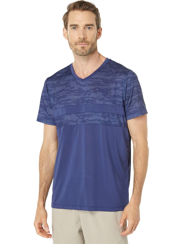 U.S. POLO ASSN. Short Sleeve V-Neck Color-Block Performance Tee