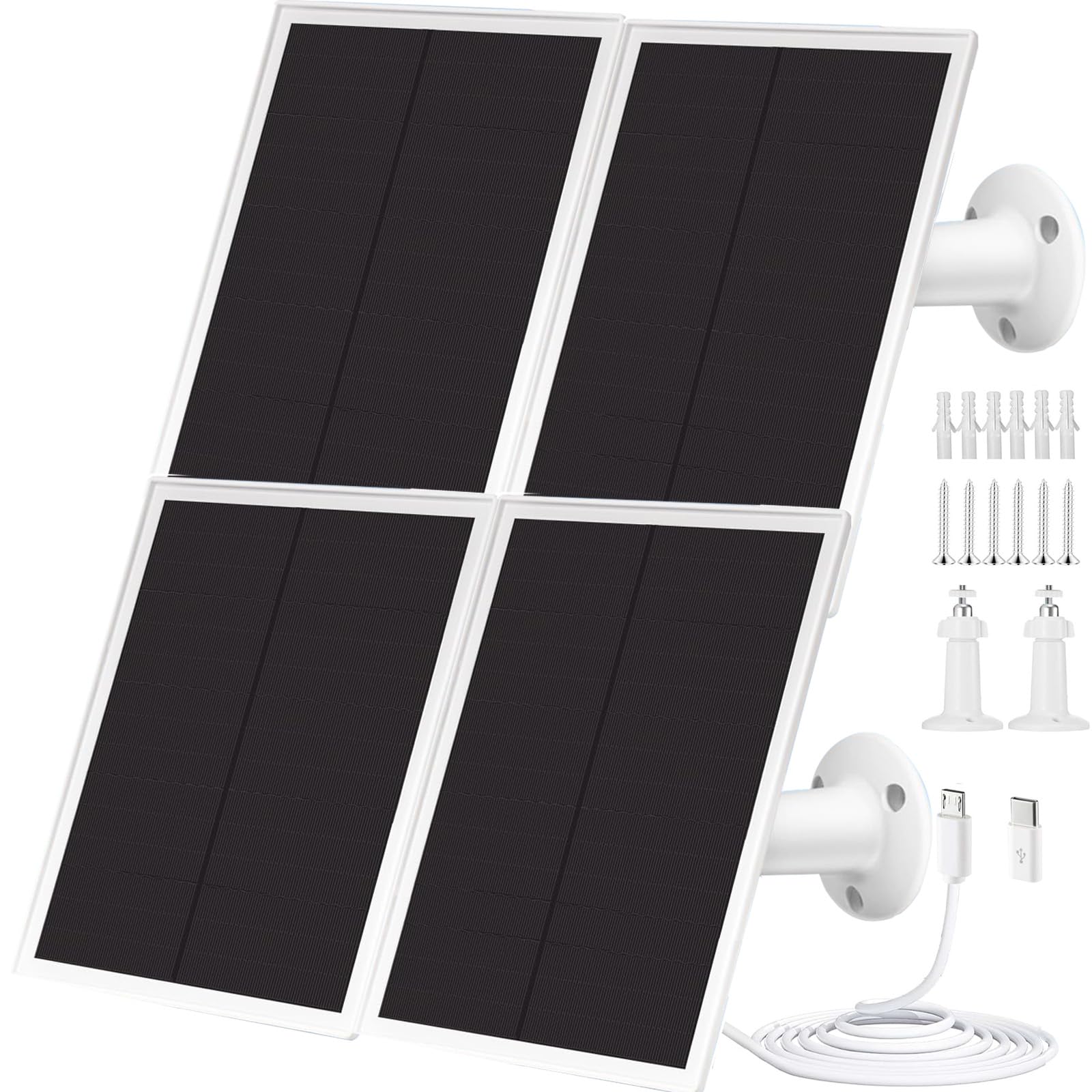 Panel solar para cámara inalámbrica SHENKUAI de 5V y 6W con cable tipo C de doble cabezal