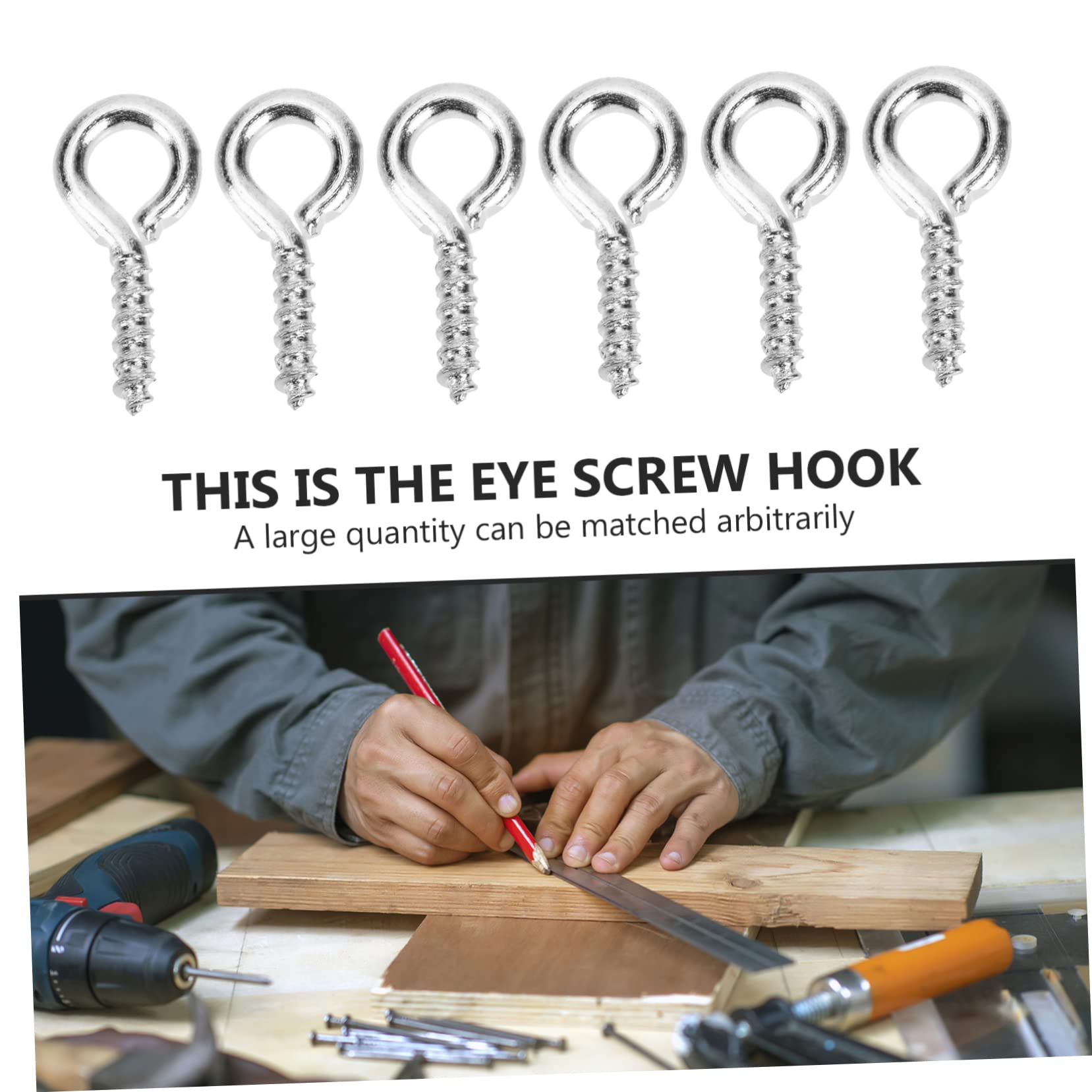 BELLIFFY 1 Set Horn Nails Screw Jewelry Making Eye Self-Tapping Eye Bolt Hooks Heavy Duty Hook Screws Fasteners Hardware Screw Eye Bolt Bolts Eye Bolt Screw Hooks Silver Plastic