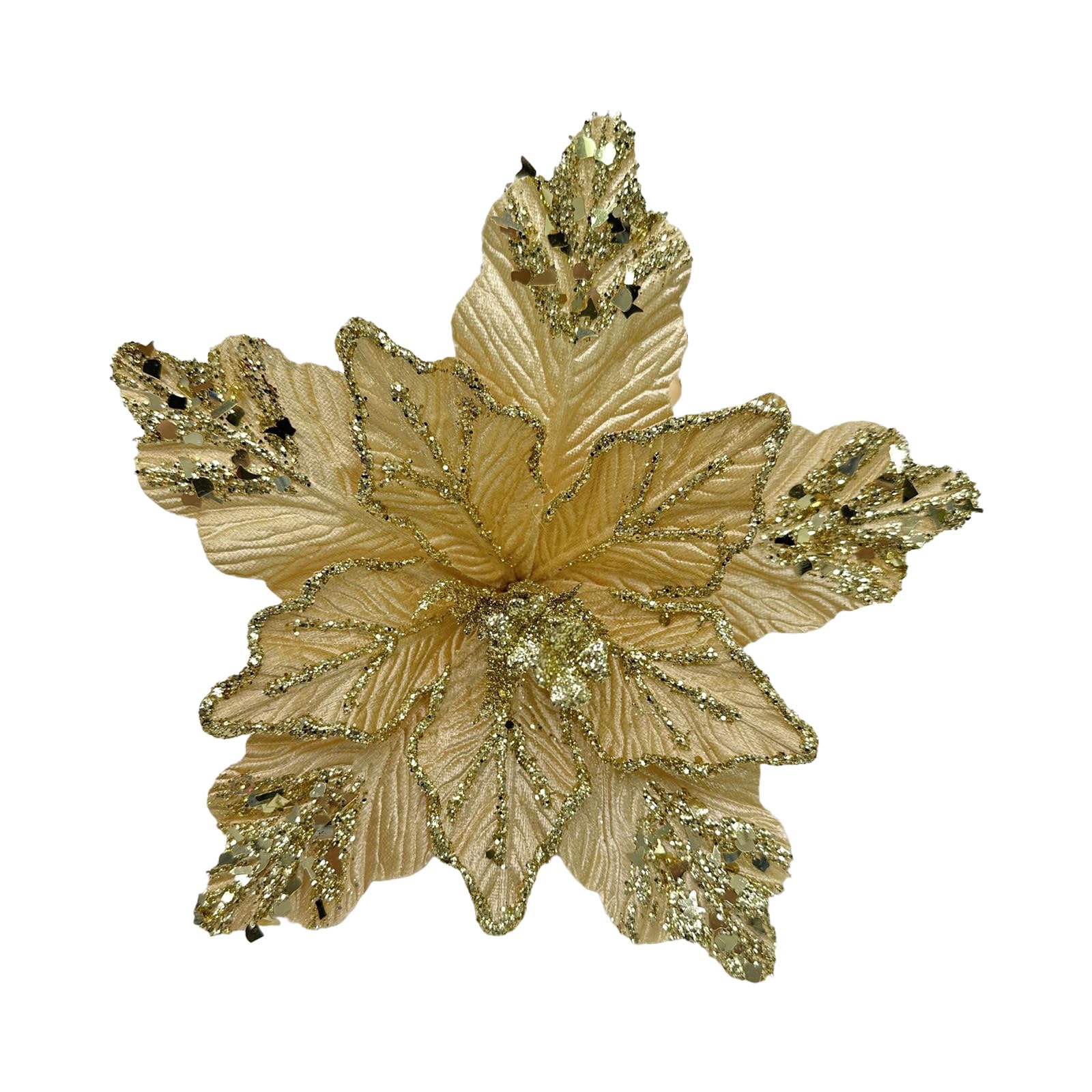 Tsophreniq Artificial Christmas Star Posies Garnishes Permanent Polystyrene Holiday Telecommute Party Celebratory Decoration for Indoor Worktop Firepit Garnishes Silkflowers