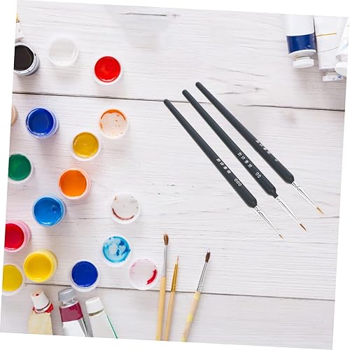 Miniatura 2 de Juego de 3 pinceles de pintura en miniatura, arte en miniatura, pintura fina, línea de pintura acrílica, pincel de dibujo, herramientas de pintura