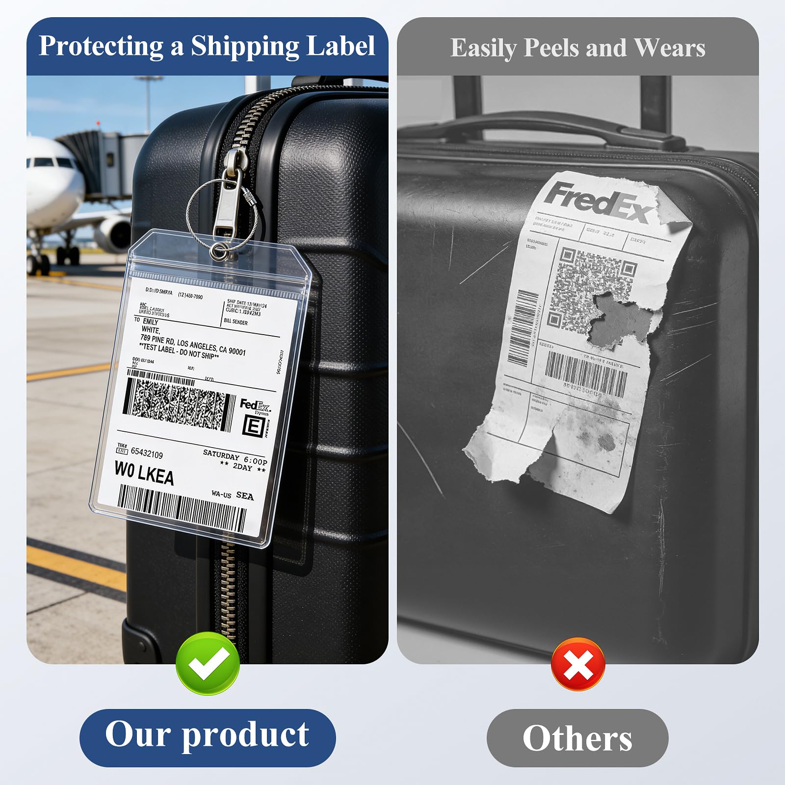 Amazon.com: GhllGhyy 2 Pack Extra Large Golf Bag Shipping Label