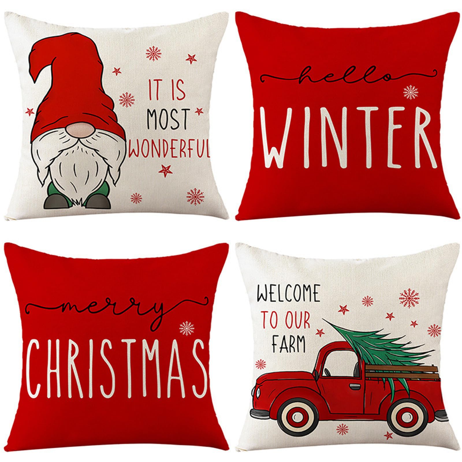 Housse coussin 70x70cm lot de 4 pour canapé de salon et chaises de jardin