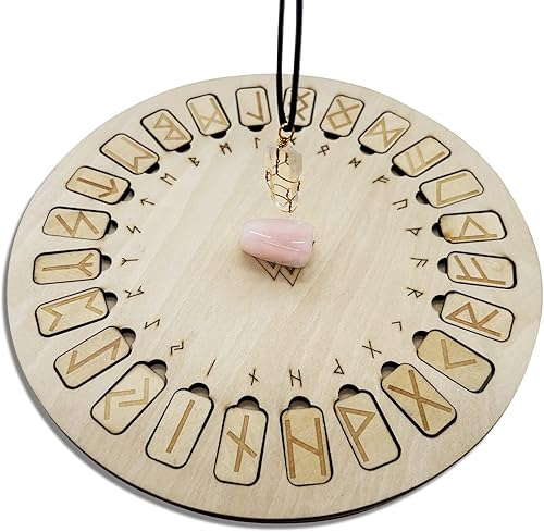 Miniatura 7 de Juego de piedras de runas, disco de madera con inscripción de vida eterna y runa de cristal de colores mixtos para meditación y curación de