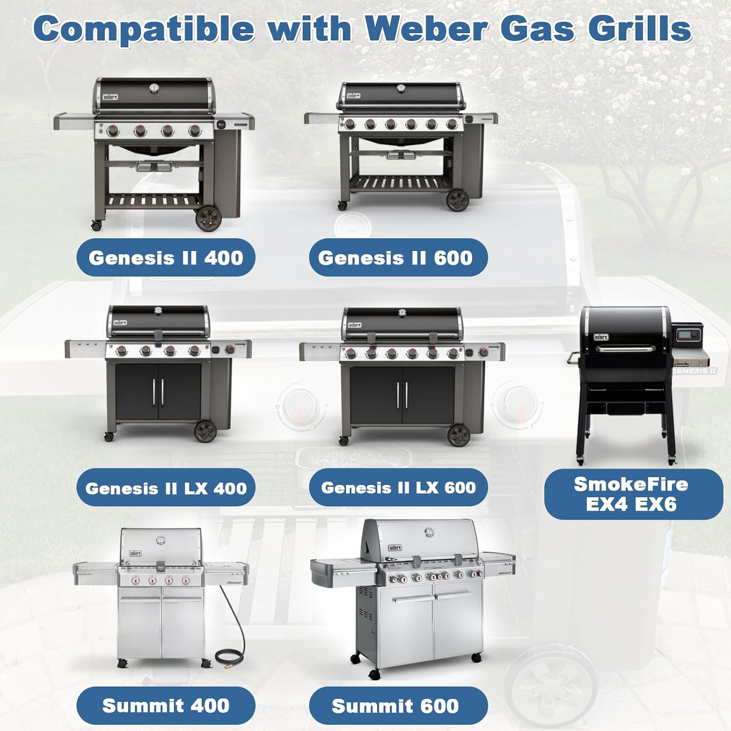 70379 Grease Catch Pan for Weber Genesis II/II LX 400&600, Summit 400&600 Series, Grill Drip Tray with 10 Pcs 6498 Disposable Aluminum Foil Drip Pan Liners Replacement Part for Weber SmokeFire EX4 EX6