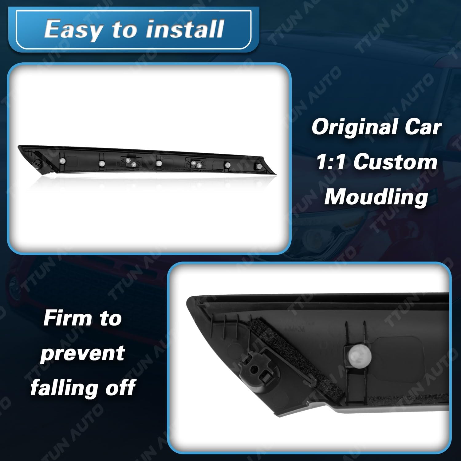 Compatible with 2014-2018 Kia Soul Molding Pair Windshield Pillar Trim Exterior,86170-B2000 86180-B2000