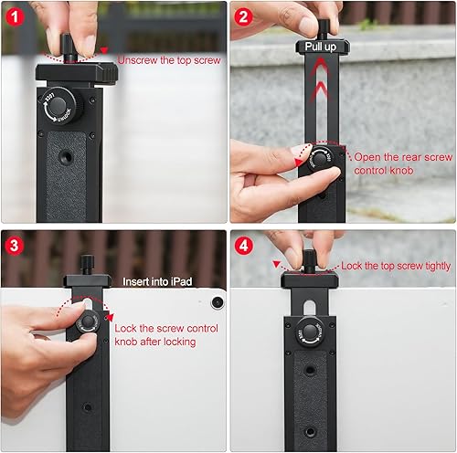 Miniatura 5 de Tripod Aluminum Flat Mount Compatible with Samsung Tablet Stand and MINI iPad, 4.7-12.9 Inch, 14 Acar Universal Interface on Bottom and Back, Double