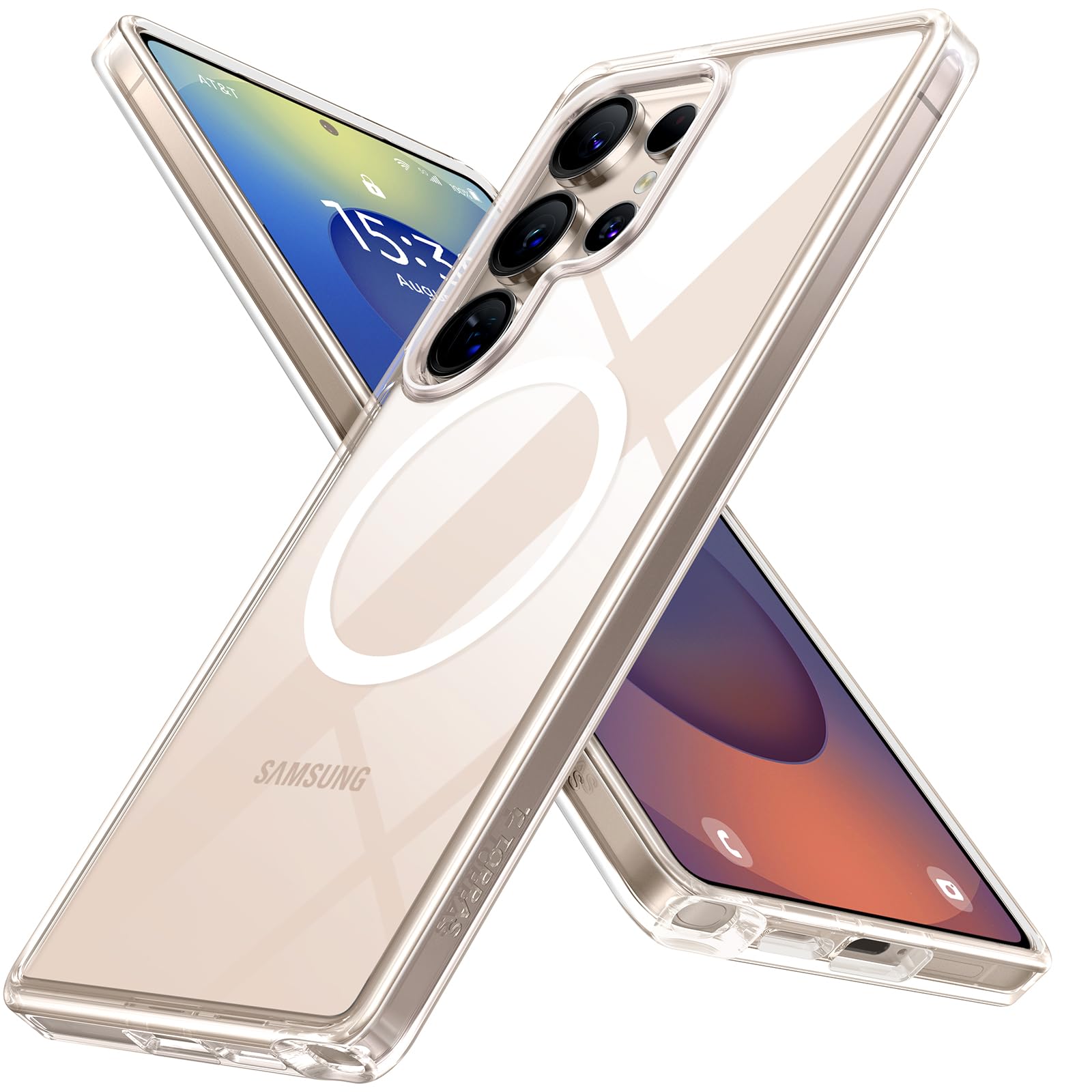 TORRAS für Samsung Galaxy S25 Ultra Hülle für MagSafe Nr.1 Schutzkraft und Magnetkraft Hülle S25 Ultra Case Militärniveau Stoßfest Kratzfest Anti-Gelb Hardcase Schutzhülle Diamond-Mag Transparent