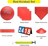 Vista 2 de Juego de kickball - Bola de juegos de 10 pulgadas, bases abatibles, discos de marcador de falta, bomba de 12 pulgadas y marcador