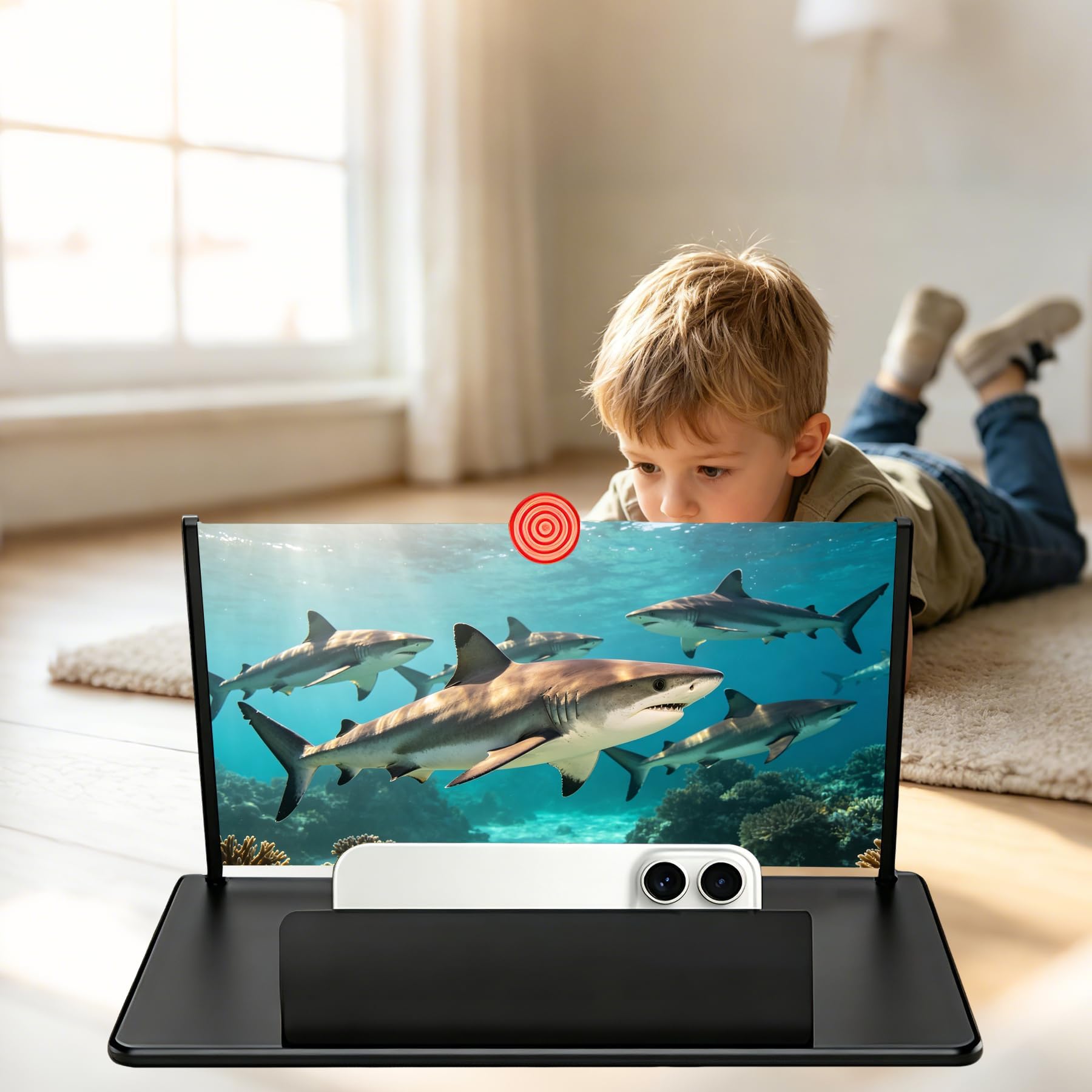 Lupa de teléfono móvil HD de 14 Pulgadas, ampliadora de Pantalla de proyector 3D para películas, Videos y Juegos, Soporte Plegable para teléfono con Amplificador, Compatible con Todos los teléfonos