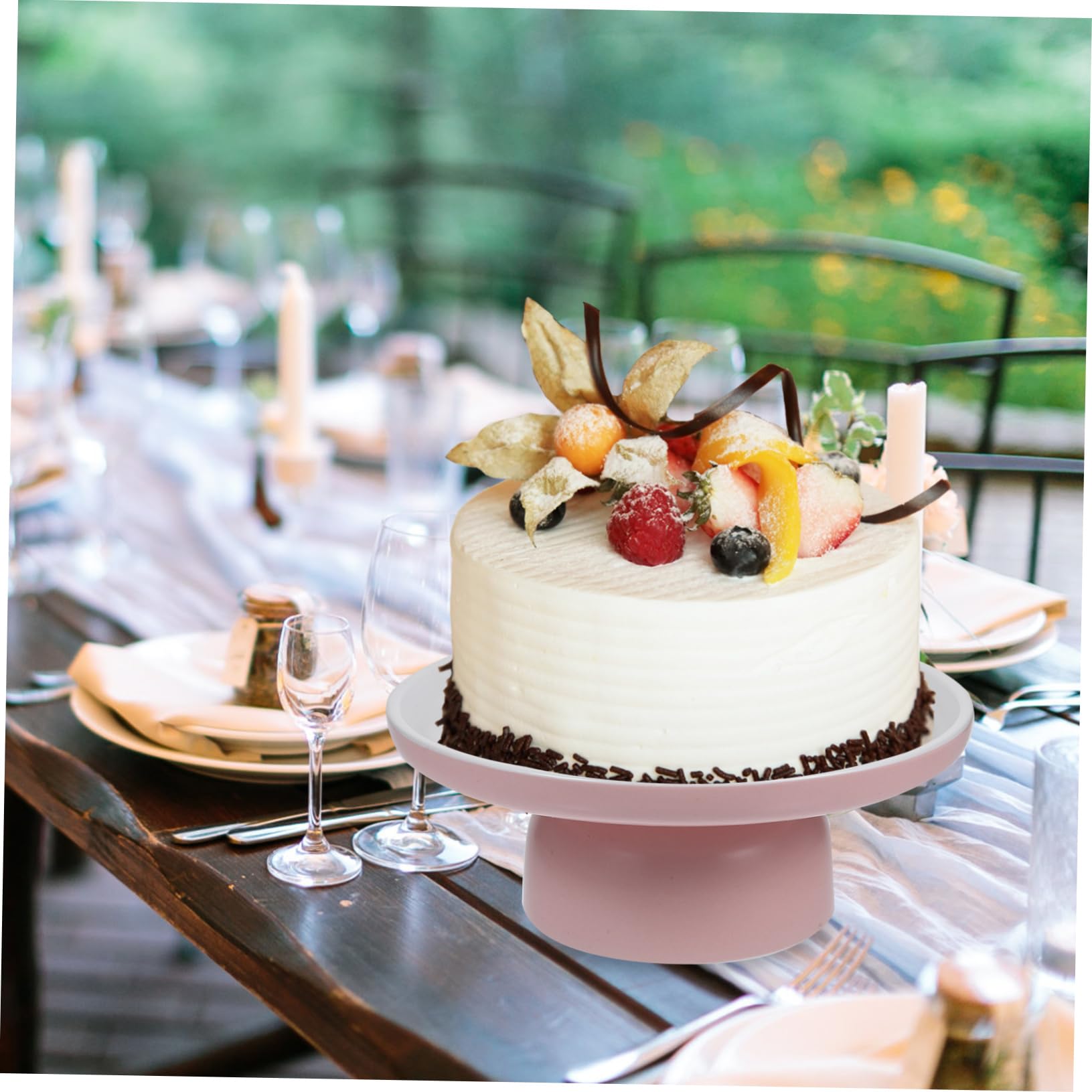 Tortenplatte Porzellan mit Fuß Stabile Breite Basis Glatte Oberfläche Eleganter Servierteller für Kuchen Obst Dessert und Tischdeko
