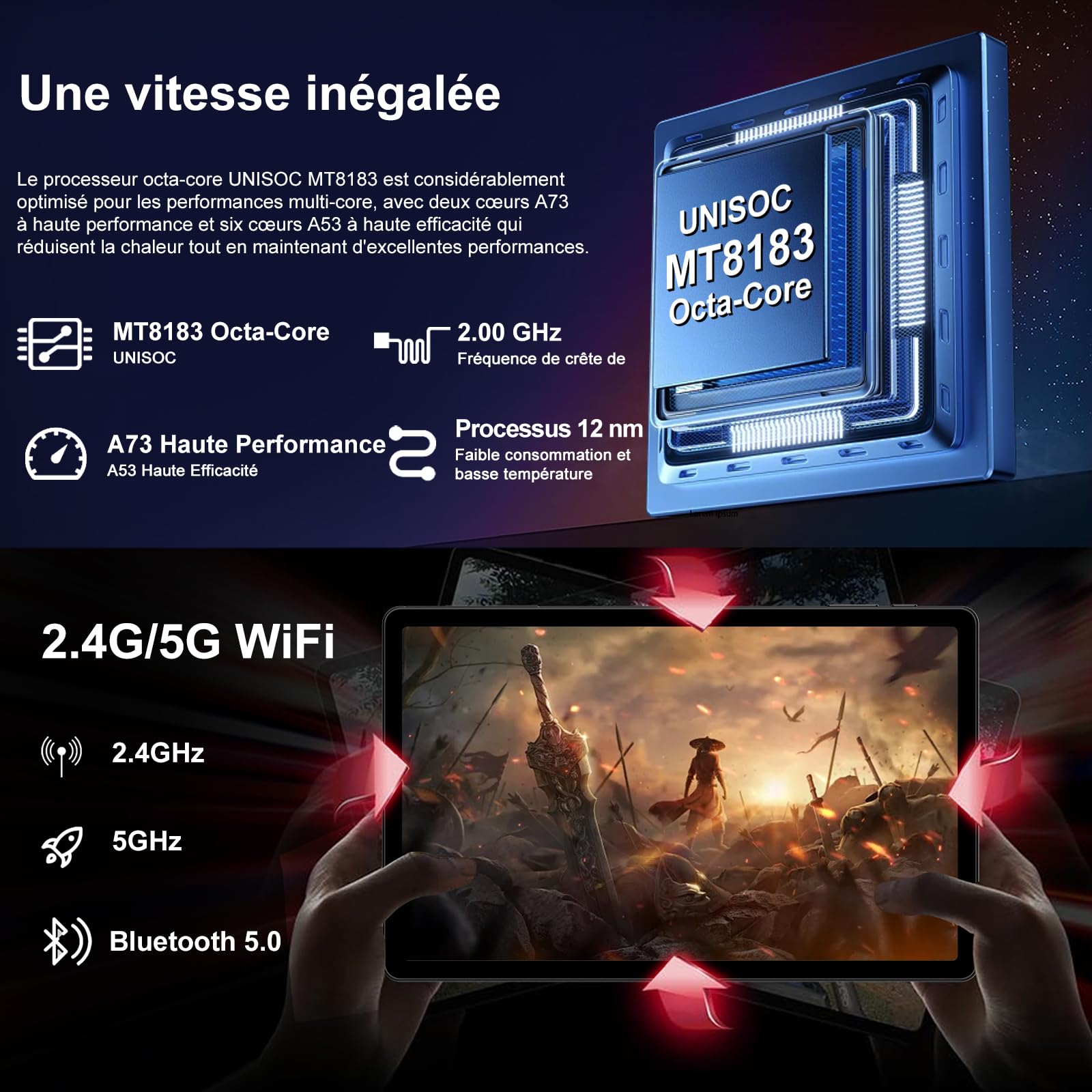 GOODTEL 2025 Tablet Touch 11 Pollici Android 13 16GB RAM+256GB ROM+TF 1TB, 2K Display 2000 x 1200, Octa-Core, 8600mAh, GPS, WiFi 5G, Bluetooth 5.0, 13MP+5MP, Corpo in metallo, con custodia, grigio