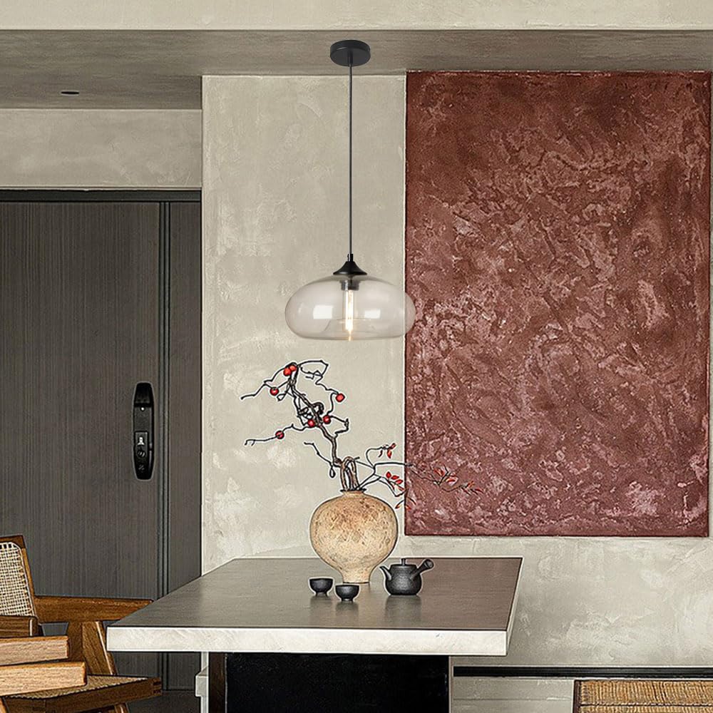 Lampadario a sospensione creativo con testa singola in vetro