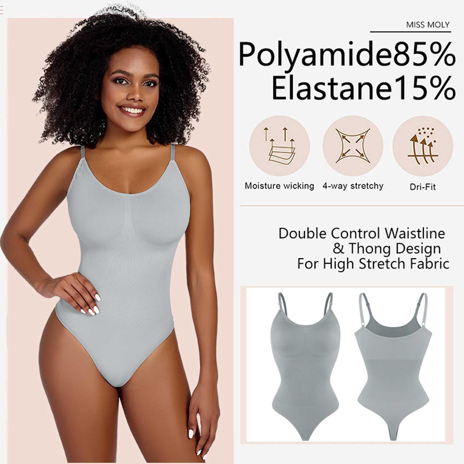 Body Moldeador suavizante para Mujer, Tanga Moldeadora de Cuerpo Completo, Ropa Interior Suave para moldear el Cuerpo, Esculpir el Pecho y Adelgazar