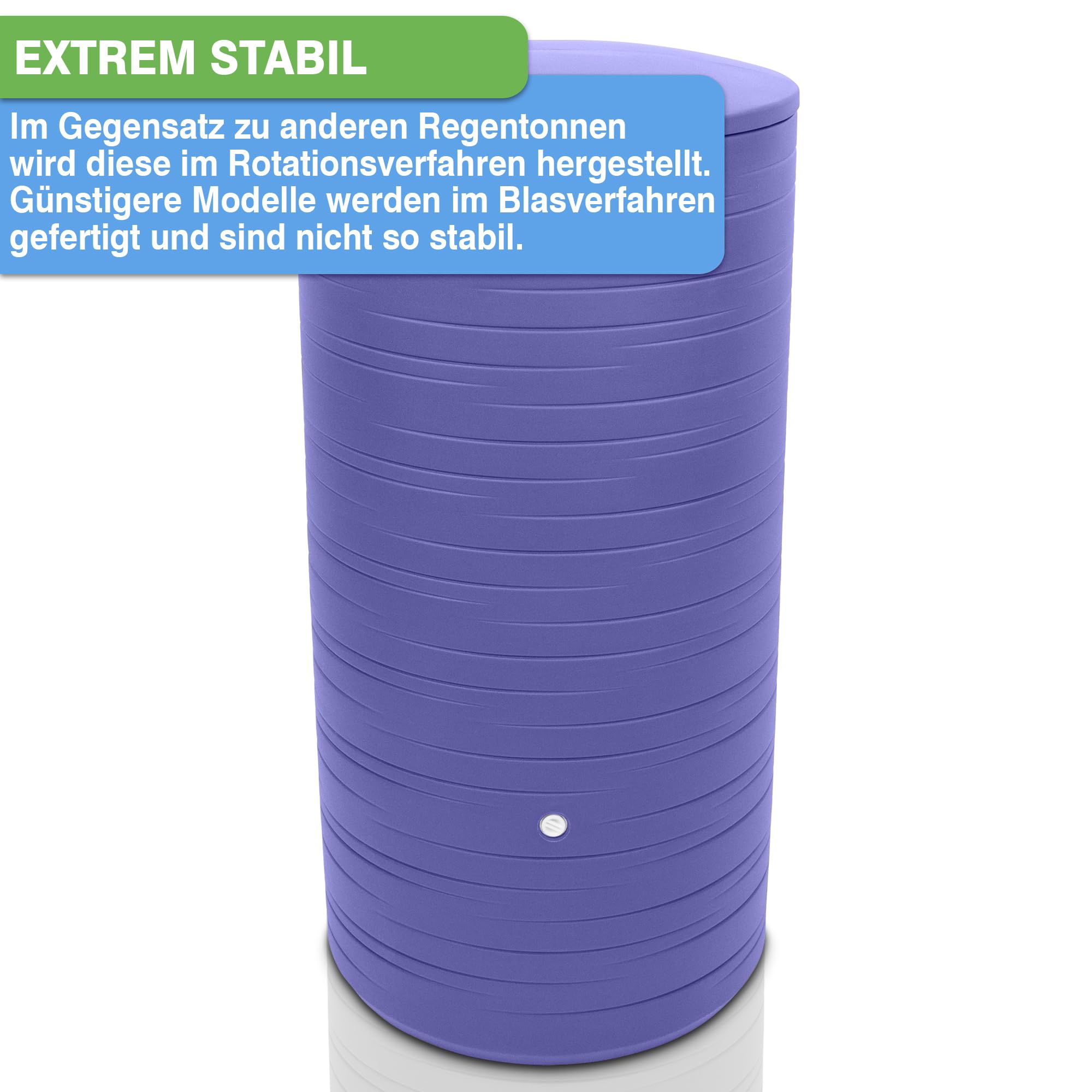YourCasa PureRain - Depósito de agua de lluvia (280 L, rosca de metal y tapa), color morado