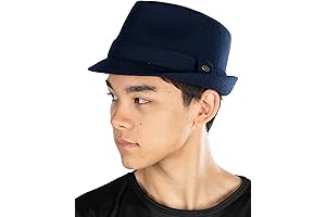 Funky Junque Mens Fedora Hats: Timeless Navy Fedora for Dapper Style