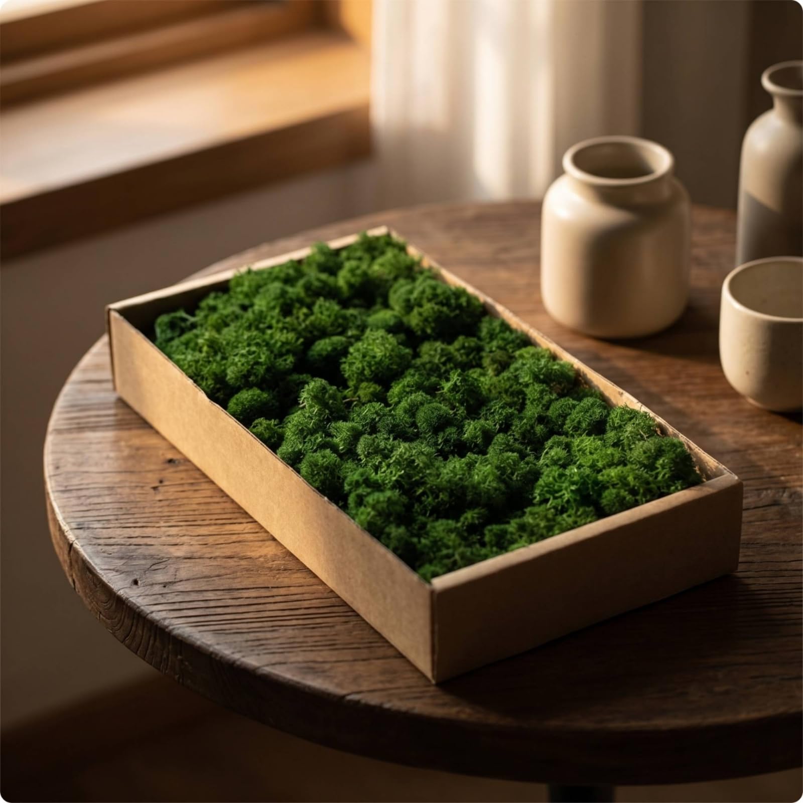 Muschio Stabilizzato Senza Manutenzione Muschio Decorativo Flessibile Piante per Composizioni Floreali, Verde Tenero 5