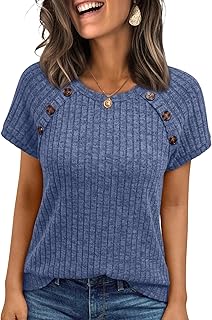 Women's Short Sleeve Shirts Business Casual Blouses Dressy Work Tunic Tops 2026 Spring Sweaters Fashion Clothes