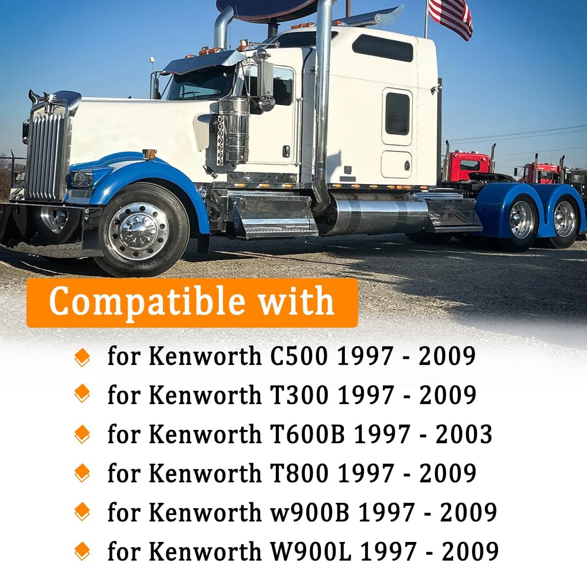 K092-407 HLK2557 Driver Side Manual Window Regulator Compatible with Kenworth C500, T300, T800, W900B, W900L (1997-2009), T600B (1997-2003), Front Left Driver Side