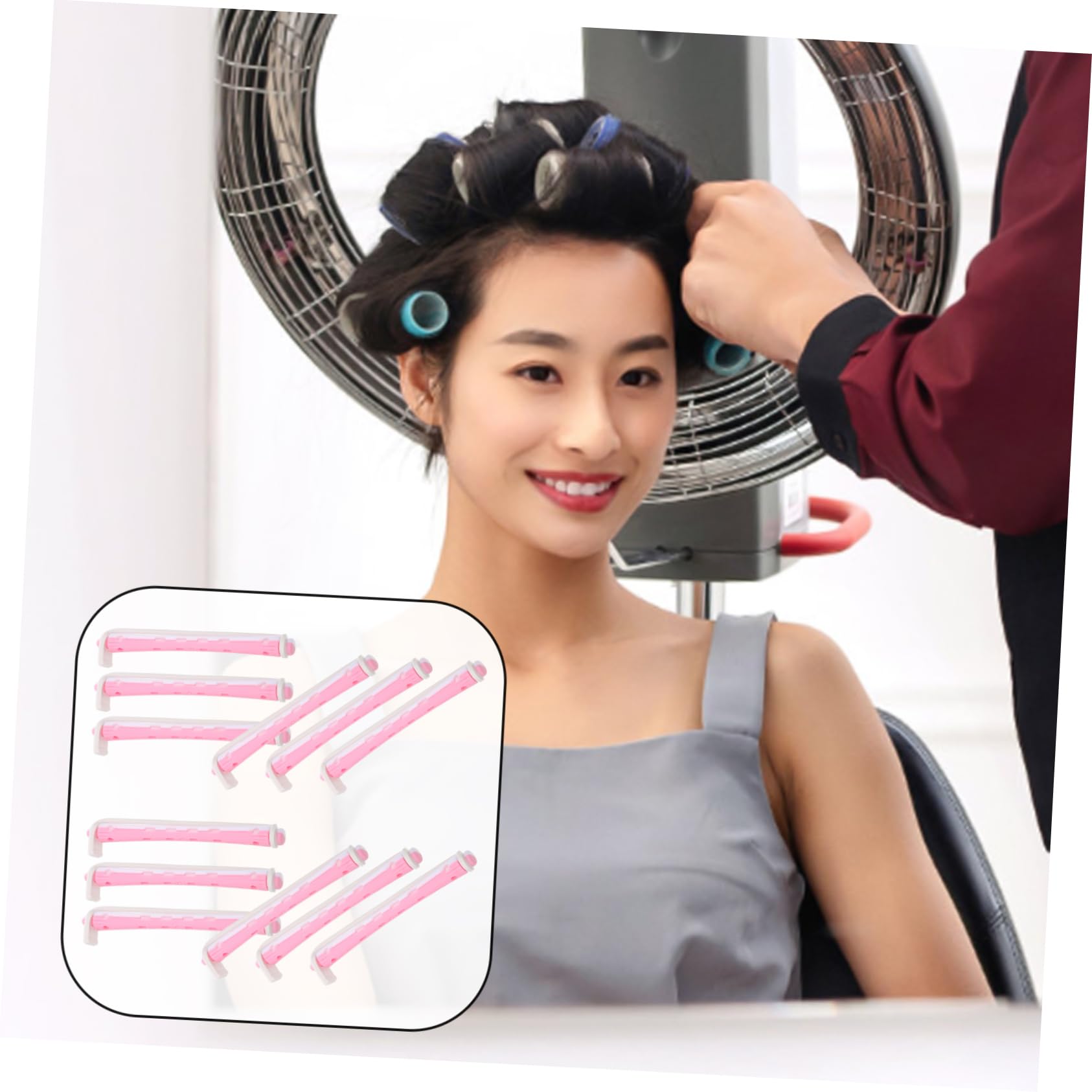 ERINGOGO 12pcs Hair Curling Tools Durable Curling Perm Rods for Long Hair Easy to Use Rollers for Salon Comfortable Grip for Attractive Curls