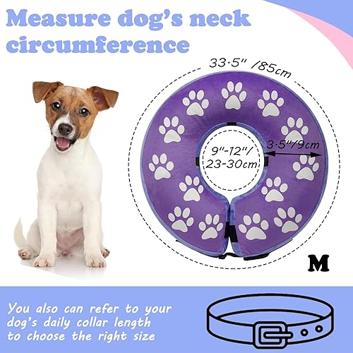 Miniatura 4 de Cono inflable para perro, cono suave para perros pequeños, medianos y grandes después de la cirugía, lindo collar de dona para evitar lamer y tocar