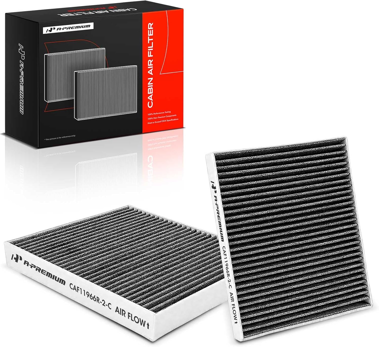 A-Premium 2-PC Cabin Air Filter w/Activated Carbon Compatible with Chevy, GMC, Cadillac & Buick - Silverado, Equinox, Sierra, Malibu, Traverse, Impala, Camaro, Colorado, Yukon, Enclave, Escalade, ATS