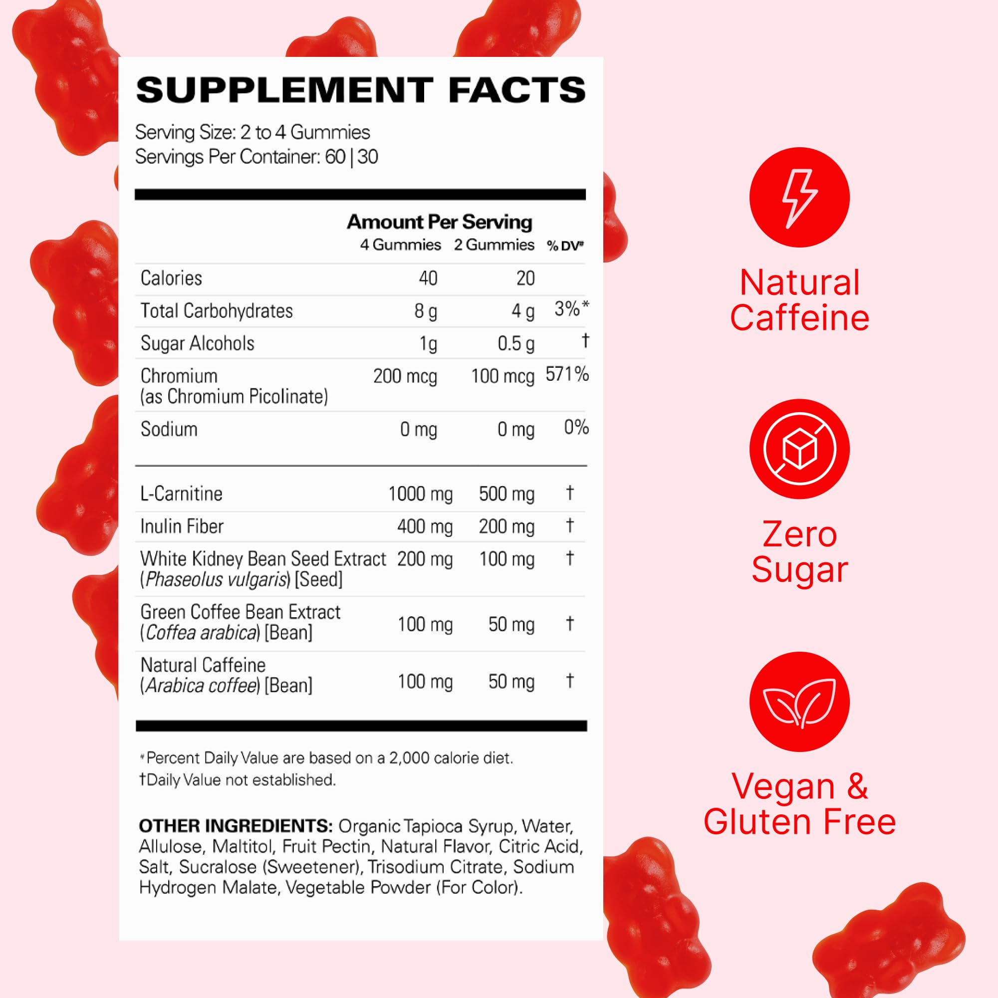 EHP Labs OxyShred Pre Workout Energy Gummies, Strawberry, 60 Servings — Amazon image 2
