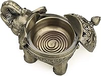 Vista 3 de K COOL Soporte de metal para incienso de reflujo, bobina de cono de elefante, quemador de incienso con tapa, adorno de aromaterapia, decoración