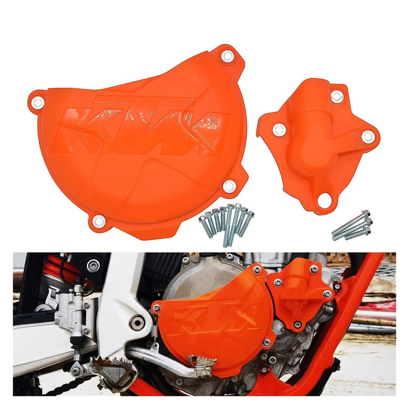 Motorräder kupplungsdeckel for KTM Sxf Excf Xcf Xcfw 250 350 Six Days Freeride 2013-2016 Motorrad Kupplung Schutz Wasserpumpe Abdeckung Schutz Kurbelgehäuse Motordeckel