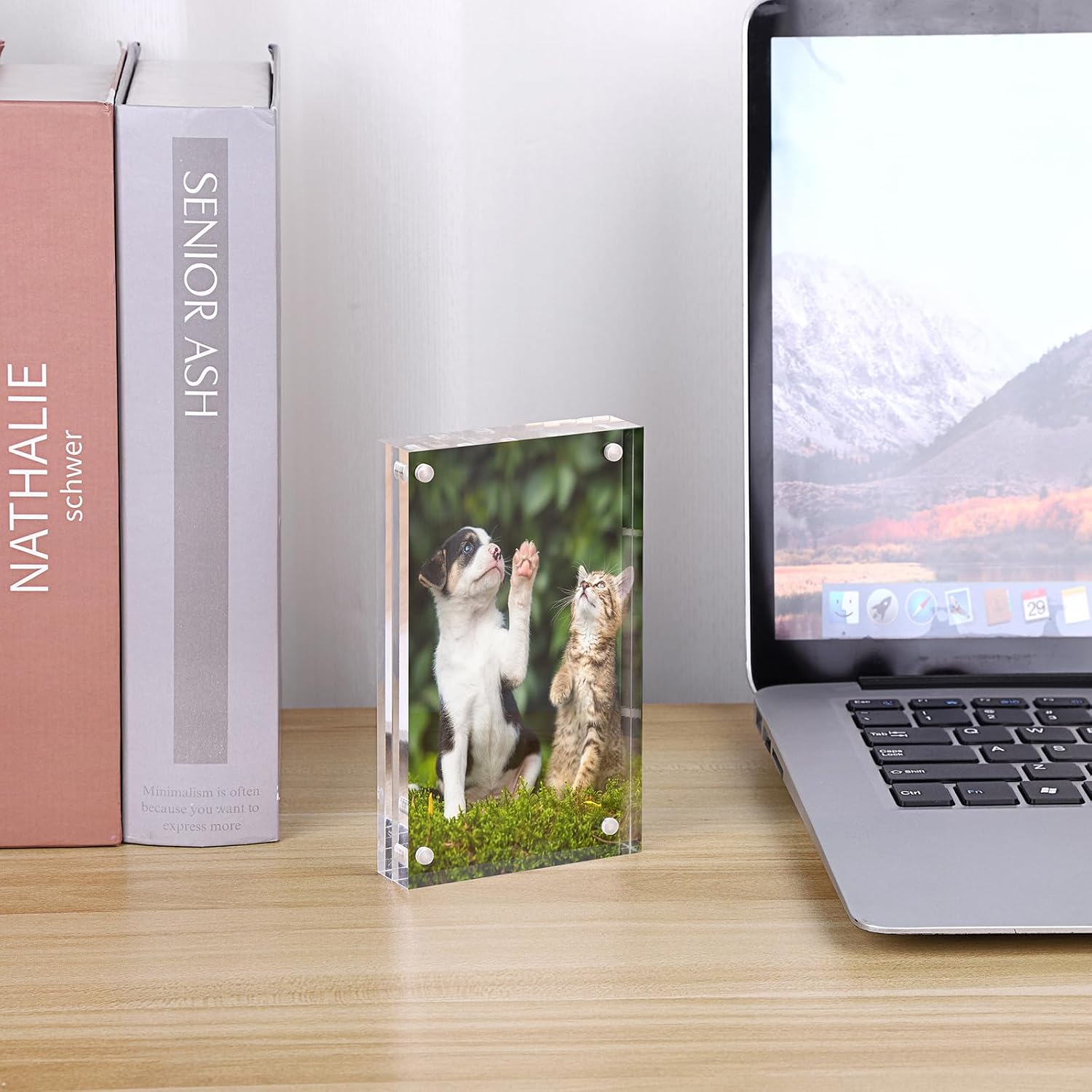 JUXYES 3x5 Magnetic Picture Frame Double Sided Clear Acrylic Photo Frames