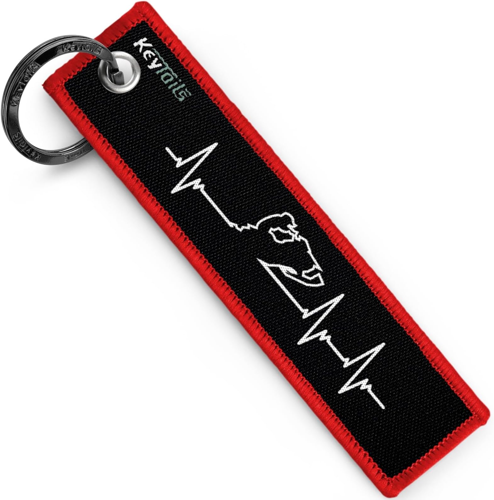 KEYTAILSKeychains, Premium Quality Key Tag for Snowmobile, Sled [Snowmobile - Heartbeat]