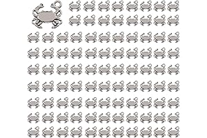 Pack of 50 Double-Sided Crab Charms for Jewelry Making