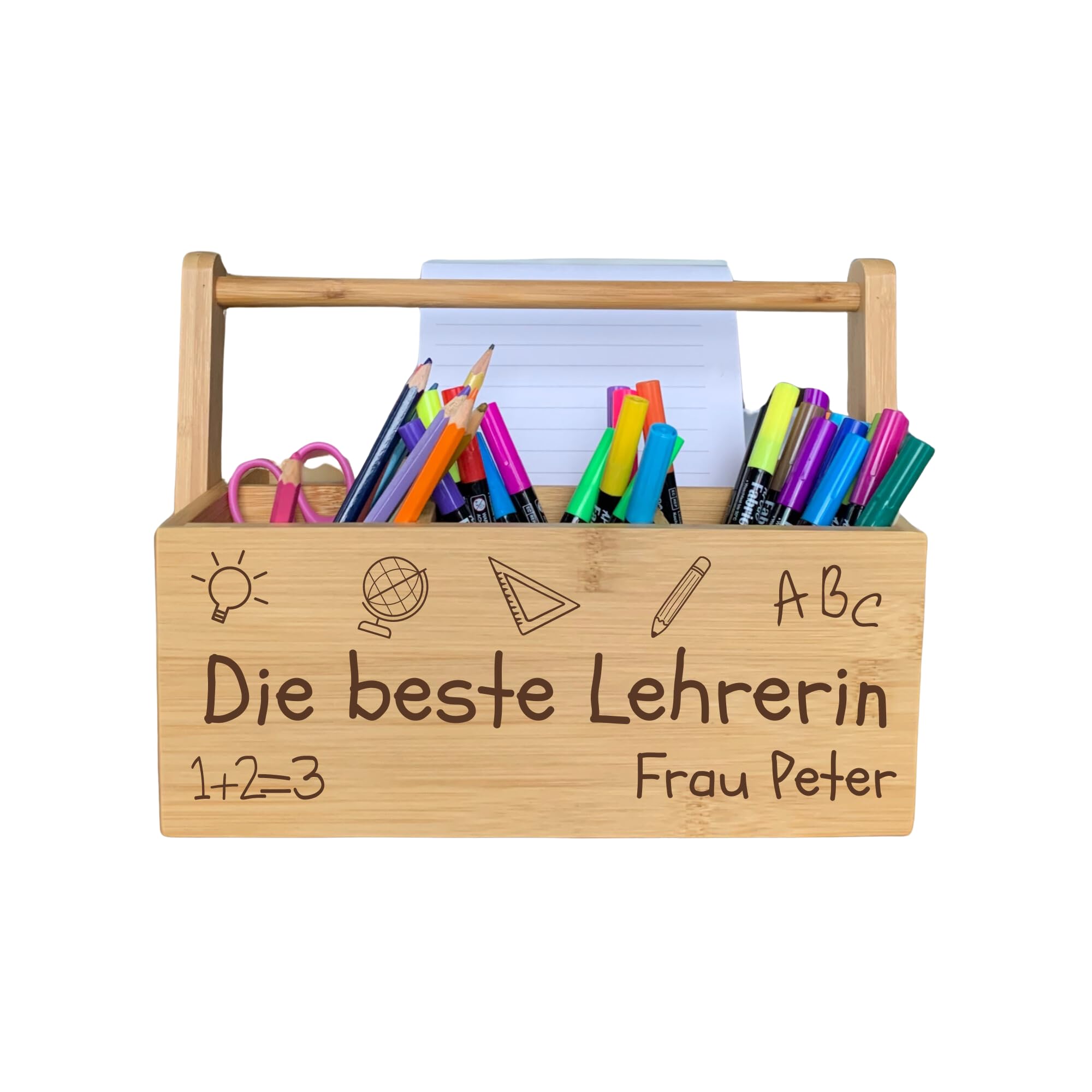 Stiftehalter Geschenk Lehrerin, Lehrer, Erzieherin | Abschiedsgeschenk, Schreibtischorganizer, Personalisierte Stiftebox