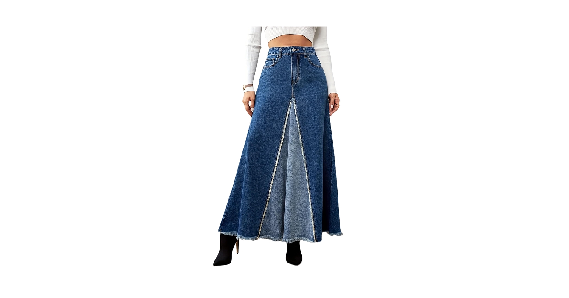 スカート hejokr Maxi Denim Dungarees Skirt Denim Maxi Skirt – WeWoreWhat