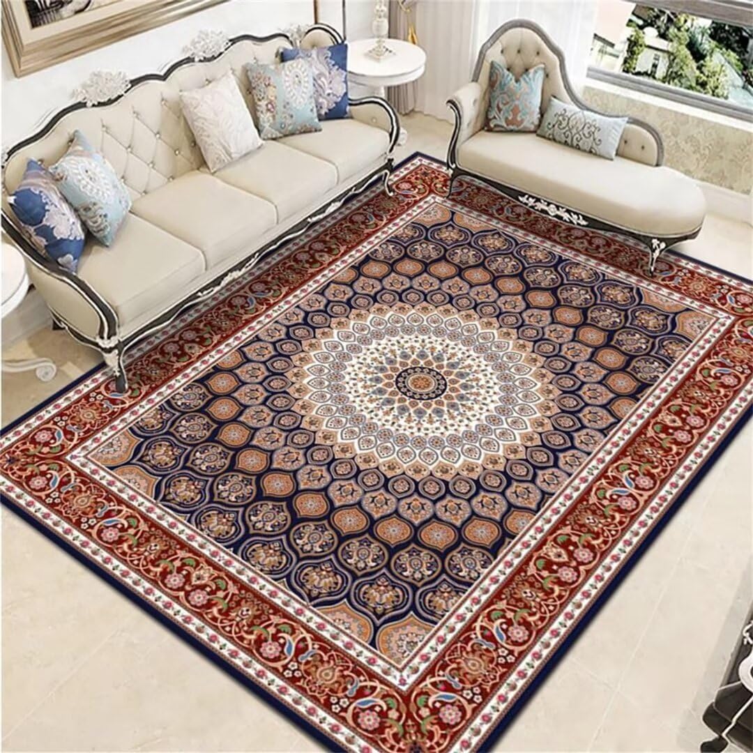Tapis de salon rouge vintage 80x120 cm lavable pour une deco maison de chambre