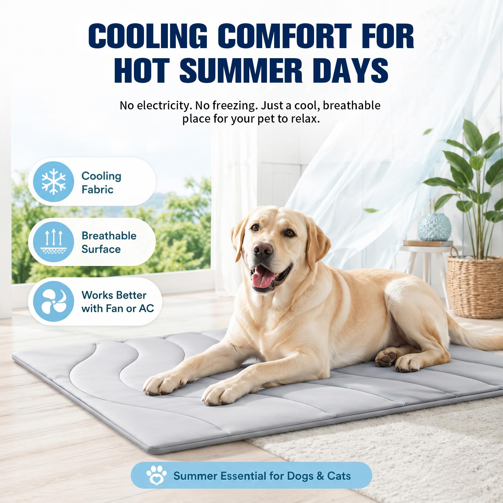 Tapis rafraîchissant d'été auto-rafraîchissant pour chiens et chats - Pour chiens et chats - Pour chiens et chats - Pour chiens et chats - Pour chiens et chats - Lavable et antidérapant - Gris clair
