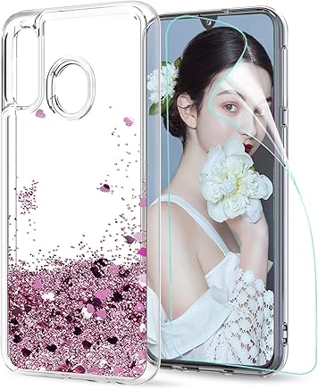 LeYi Compatible with Funda Samsung Galaxy A40 Silicona Purpurina Carcasa con HD Protectores de Pantalla Transparente Cristal Bumper Telefono Gel TPU Case Cover para Movil Galaxy A40 ZX Oro Rosa LeYi Compatible with Funda Samsung Galaxy A40 Silicona Purpurina Carcasa con HD Protectores de Pantalla Transparente Cristal Bumper Telefono Gel TPU Case Cover para Movil Galaxy A40 ZX Oro Rosa