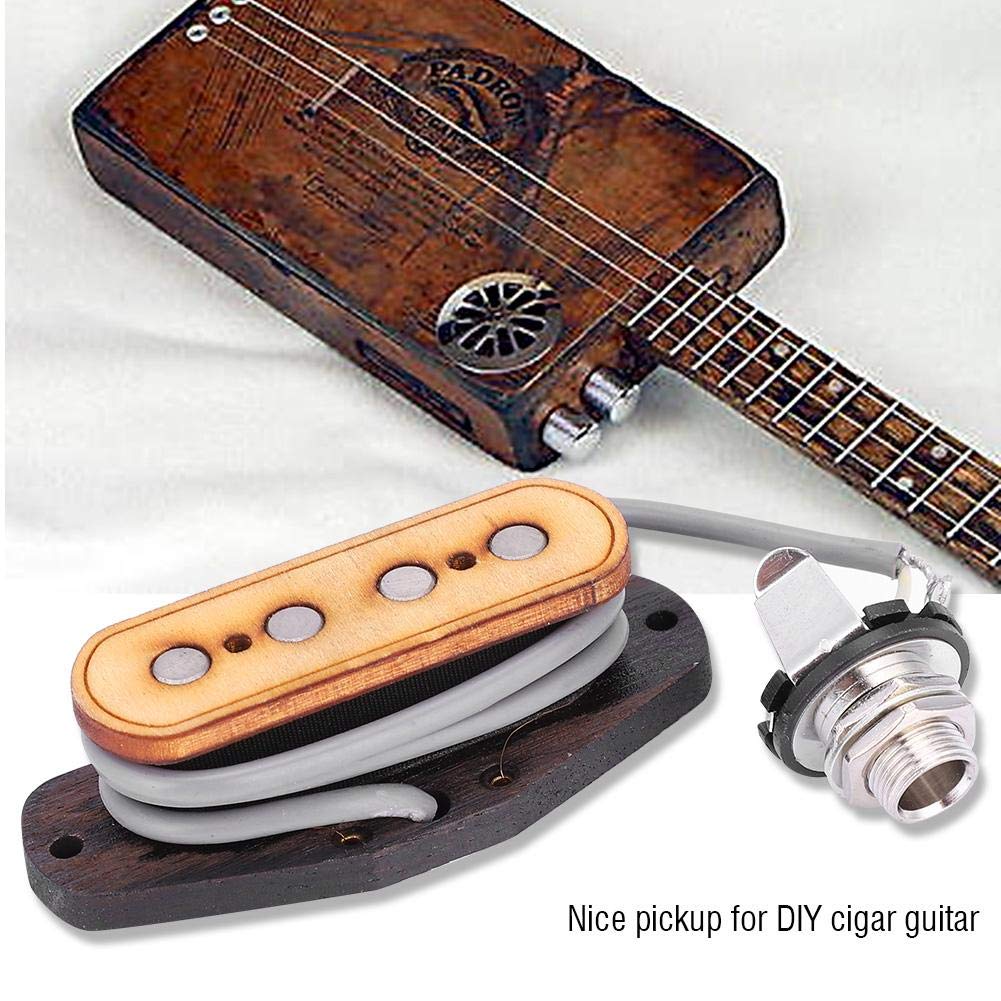 Micro pré-câblé avec prise d'entrée, pick-up pièces de rechange pour Cigar Box guitare à 4 cordes