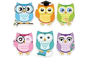 6 Pack Owl Sticky Notes, Owl Shaped Notepads for Teacher Gifts