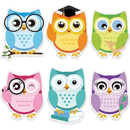 Gueevin 6 Pack Owl Sticky Notes Owl Shaped Cute Notepads