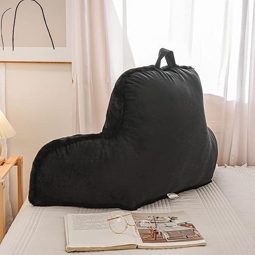 Miniatura 2 de Aimuan Almohada de lectura para descansar en la cama, almohada grande para adultos con respaldo y brazos para sentarse en la cama, cojín inclinado,