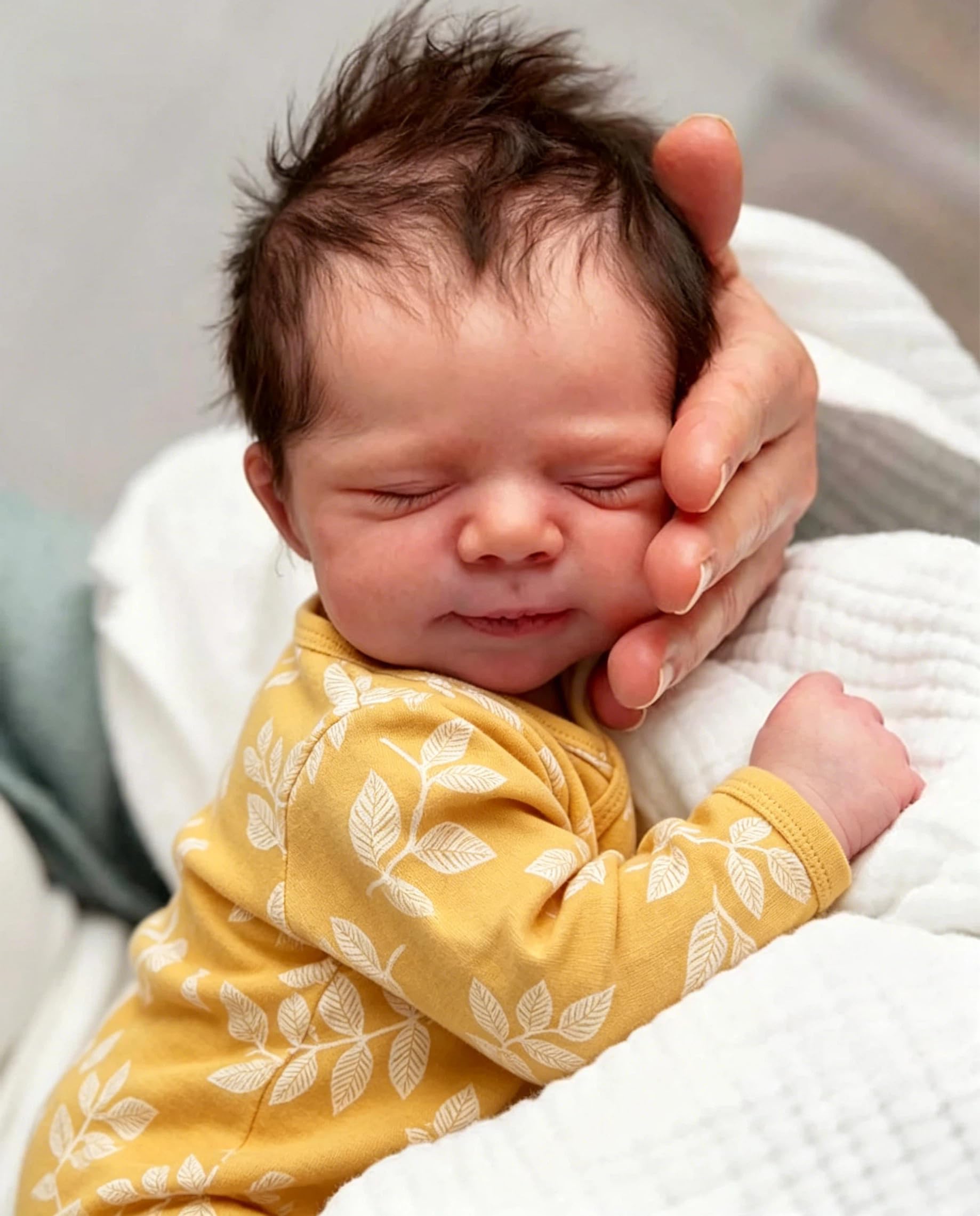 Zero pam Reborn Baby Puppen Lebensecht-48CM Baby Junge Mit Haaren, Babypuppen Wie Echt mit Zubehör, Lebensechte Babypuppen, Baby Junge, Reborn Puppen Lebensecht Puppe Ab 3 Jahre Mädchen