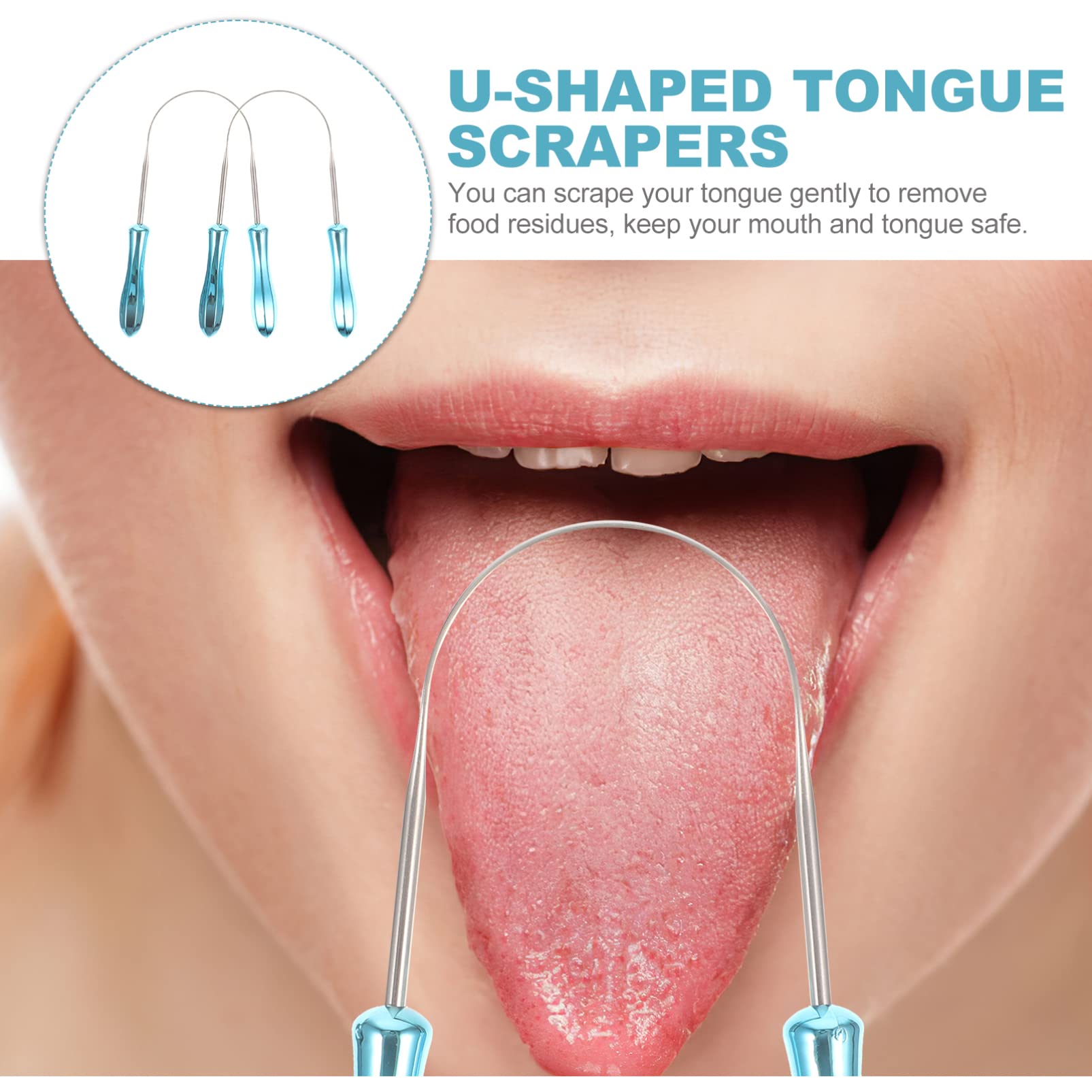 PACKOVE 5 Set Raschietti Acciaio Inossidabile U Shaped Per Della Lingua Strumento Multifunzionale Per Orale Rimuove E Per Adulti 2 Pezzi * 5