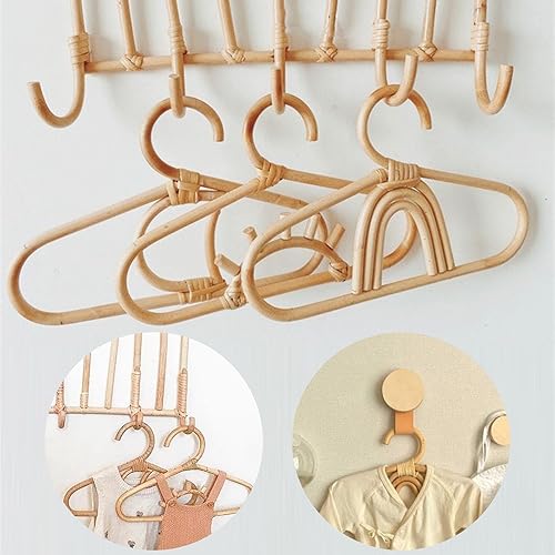 Miniatura 4 de Hanger Kids Hanger Rainbow Moon Sun Design Non-Slip Rattan Scarf Garments Hanging Rack for Closet Clothes Hanger Baby Hanger