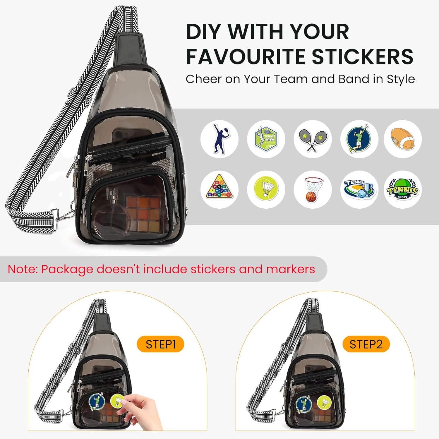 Clear Bag for Stadium Events, Clear Crossbody Concert Bag, Fanny Pack for Women Men, See Through Stadium Bags - Image 6