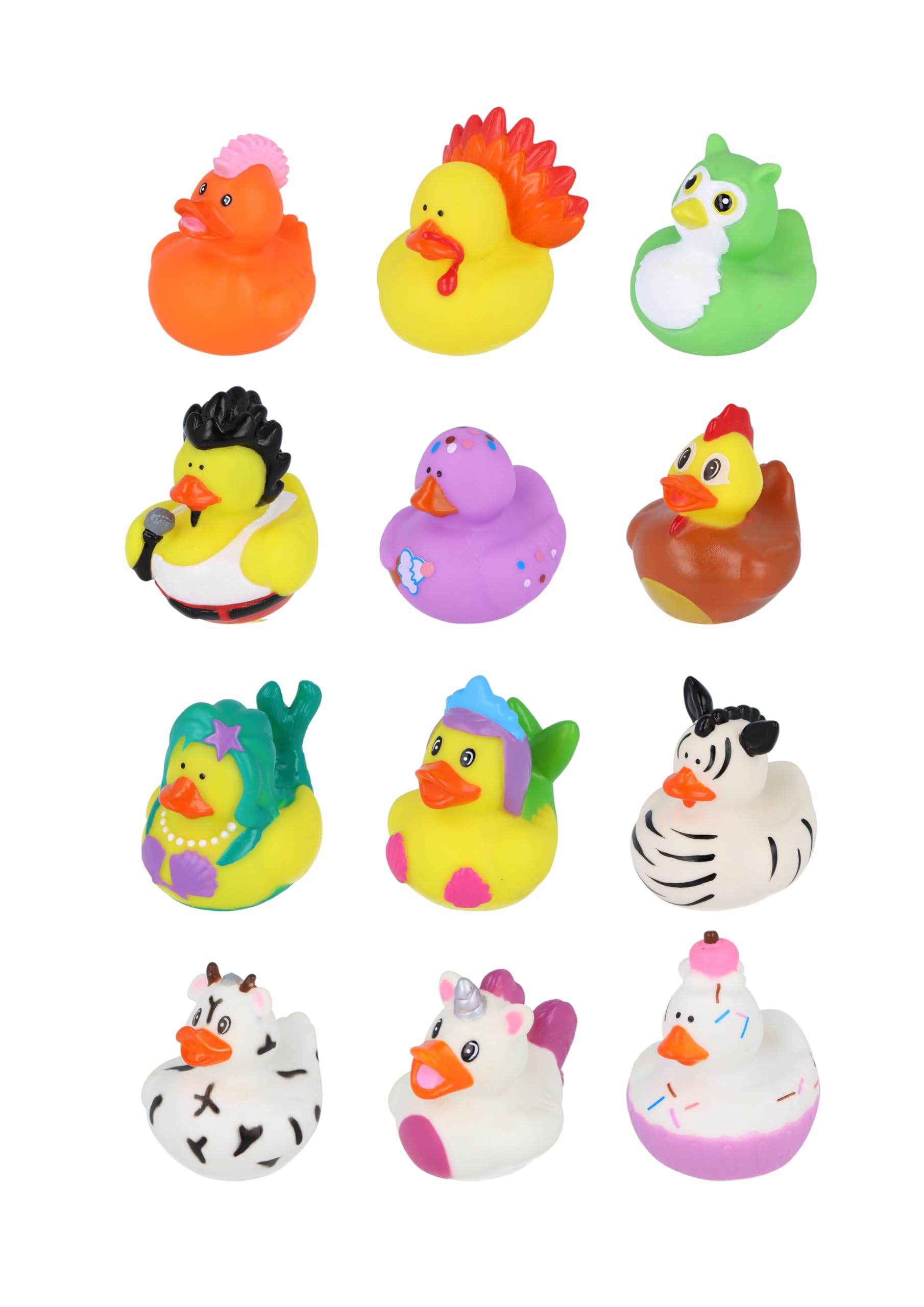 Henbrandt 12 x Mini Rubber Ducks 12 Assorted Animal Designs Children’s Duckies Variety Pack Cruising Ducks Kids Bath Toys Summer Fun Paddling Pool Games Bathtub Play for Boys and Girls