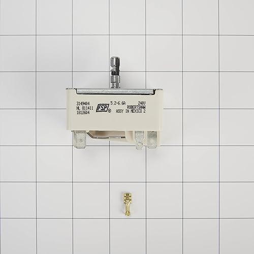 Miniatura 6 de Whirlpool WP3149404 Pieza de repuesto para interruptor de control de quemador de superficie de rango eléctrico original OEM, reemplaza a W10295576,