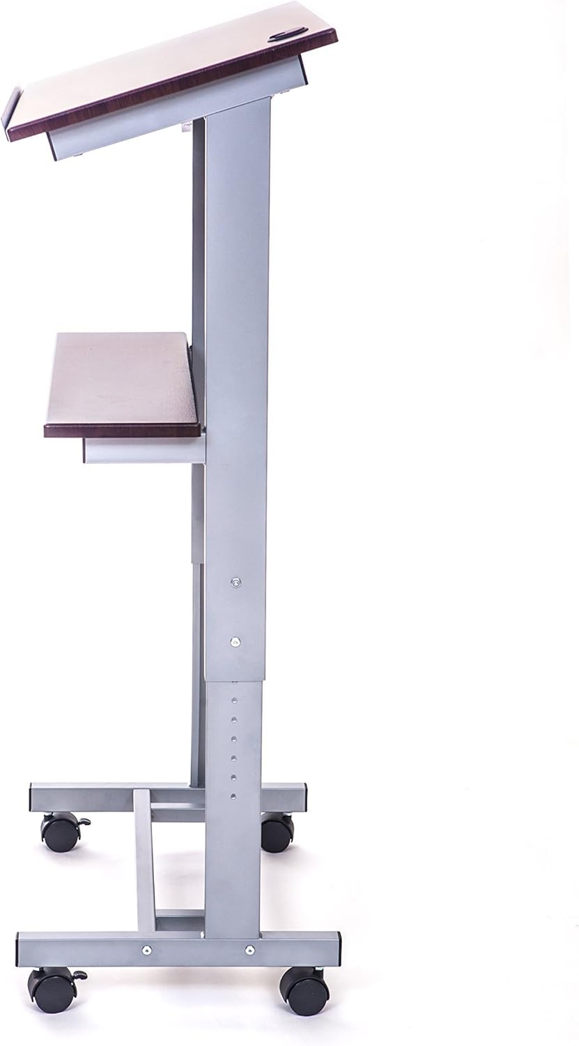 Stand Up Desk Store Mobile Adjustable Height Lectern Podium, Heavy Duty Steel Frame : Office Products