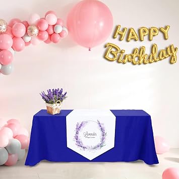 Custom Table Runner with Business Logo/Text - Personalized Tablecloth for Wedding, Birthday, Party, Anniversary, Tradeshow & Vendor Events (Tablecloth-19x72in)